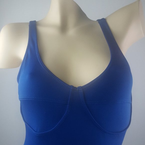 Trinys Women's One Piece Swimsuit with Cap, new, blue - Picture 3 of 13